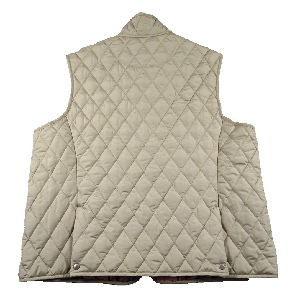 Lands End Women XL Tan Puffer Vest Lightweight Quilted Nylon Zip Gilet Jacket - Picture 12 of 12